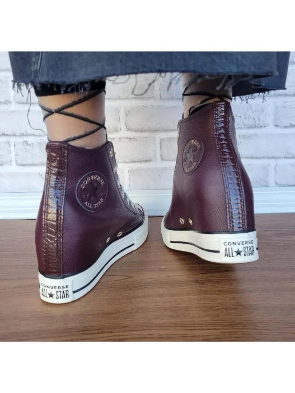 ❤️Converse Chuck Taylor All Star Wedge 7 Womens Shoes Sneaker Burgundy A12349C - Picture 7 of 13